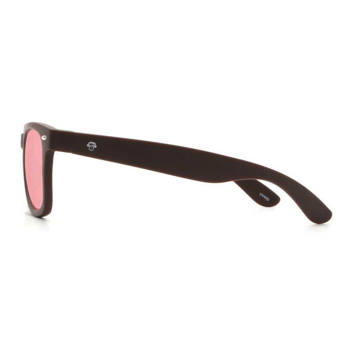 Acacia RPET Café lentes de sol cristal Pink vista lateral unisex madera reciclada #color_pink