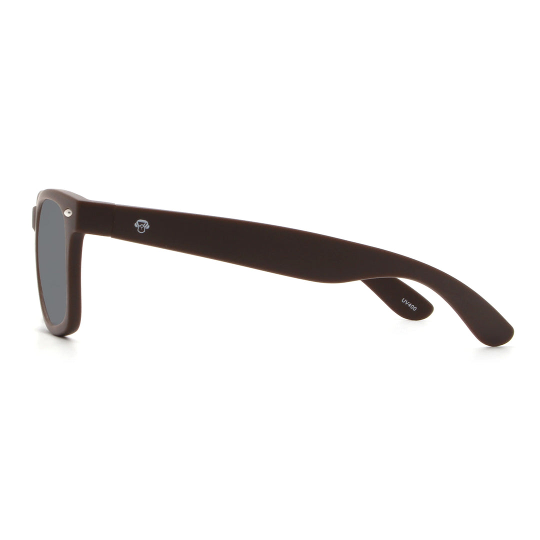Acacia RPET Café lentes de sol cristal Smoke vista lateral unisex madera reciclada #color_negro