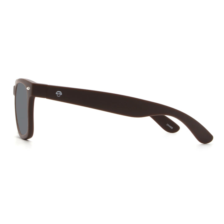 Acacia RPET Café lentes de sol cristal Smoke vista lateral unisex madera reciclada #color_negro
