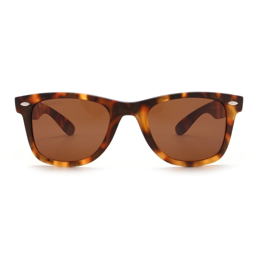 Acacia RPET Carey lentes de sol cristal Brown vista frontal unisex madera reciclada #color_brown