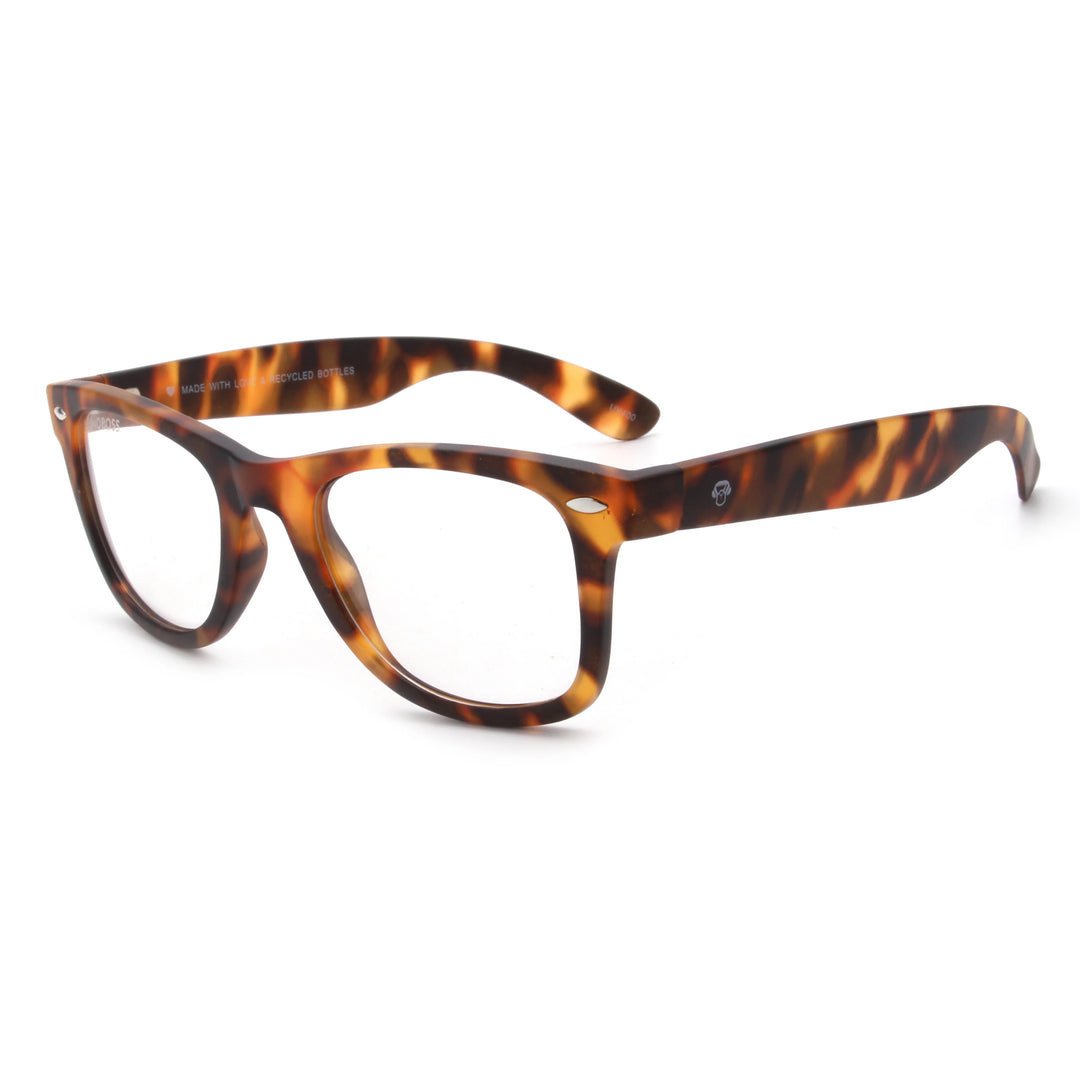 Acacia RPET Carey lentes de sol demo sin tinte vista tres cuartos unisex madera reciclada #color_demo