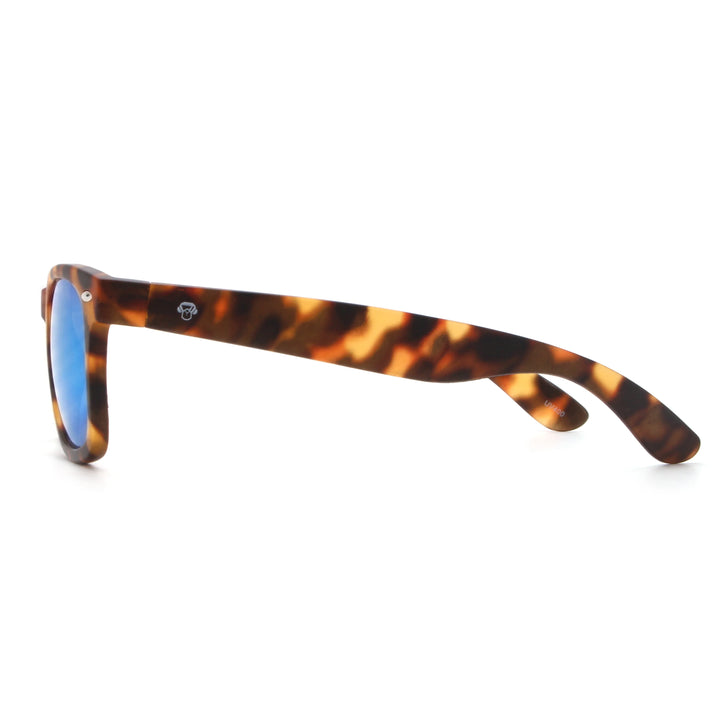 Acacia RPET Carey lentes de sol cristal Espejado Azul vista lateral unisex madera reciclada #color_espejado-azul