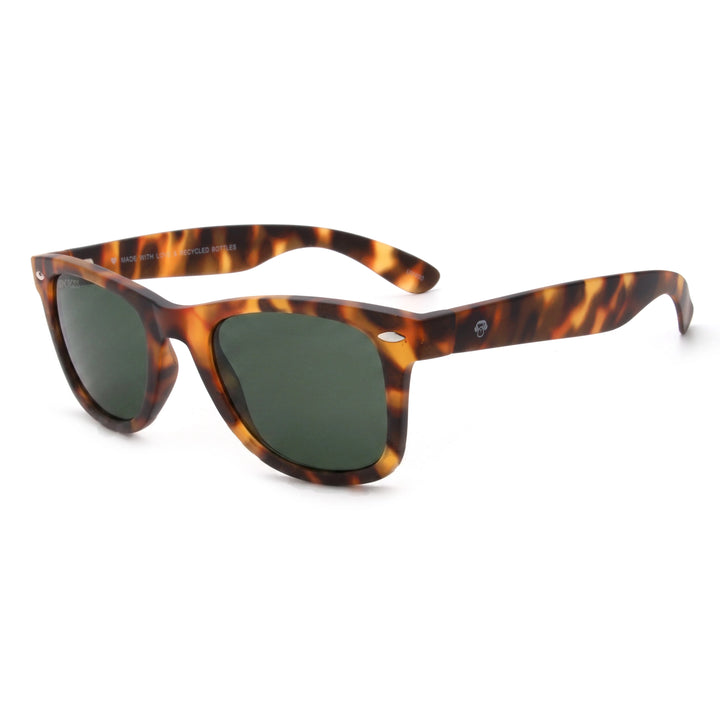 Acacia RPET Carey lentes de sol cristal G15 vista tres cuartos unisex madera reciclada #color_g15