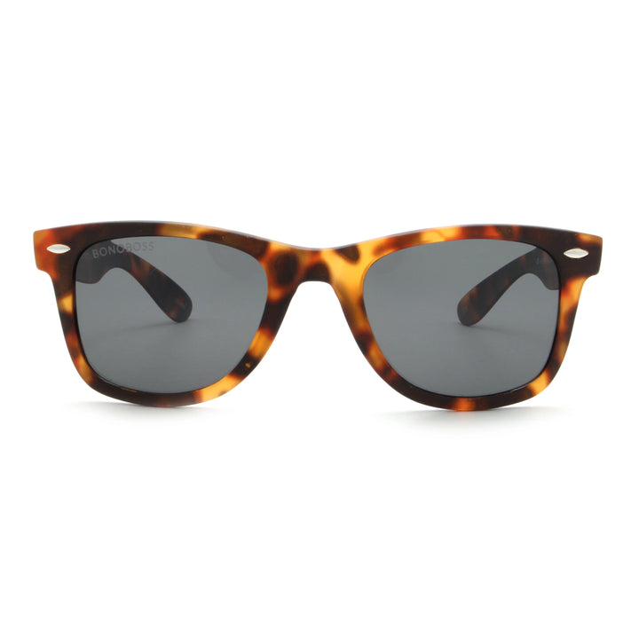 Acacia RPET Carey lentes de sol cristal Negro vista frontal unisex madera reciclada #color_negro