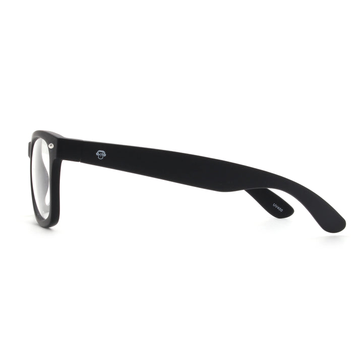 Acacia RPET Negro lentes de sol demo sin tinte vista lateral unisex madera reciclada #color_demo