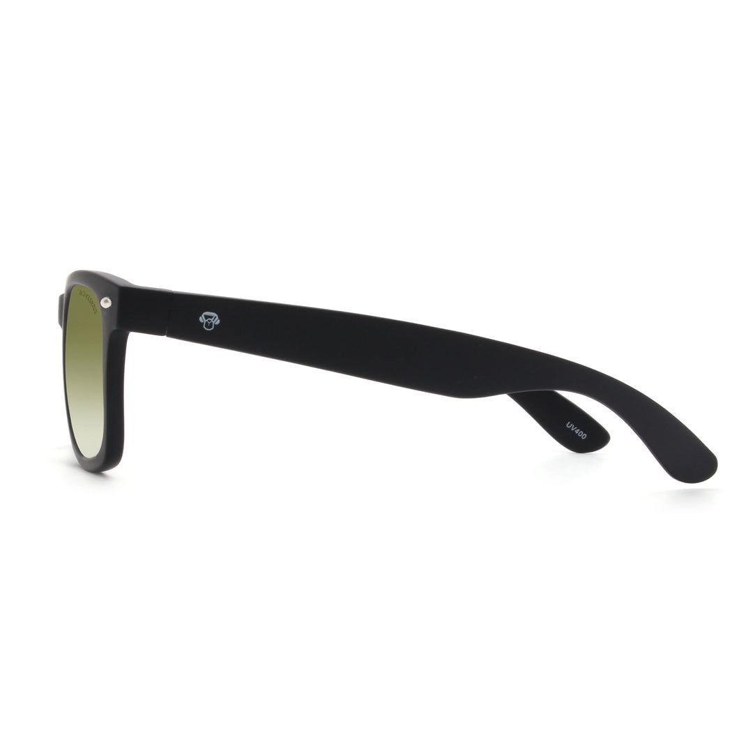 Acacia RPET Negro lentes de sol cristal Gradiente Olive vista lateral unisex madera reciclada #color_gradiente-olive