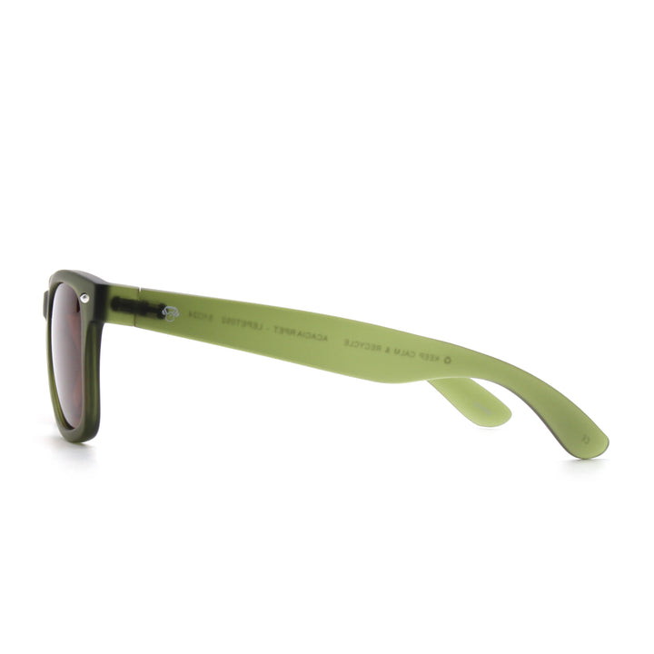Acacia RPET Olive lentes de sol cristal Brown vista lateral unisex madera reciclada #color_brown