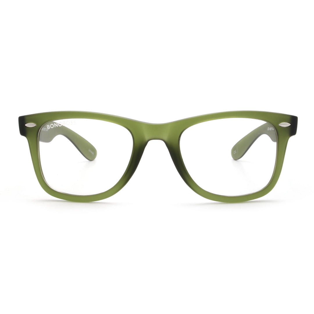 Acacia RPET Olive lentes de sol demo sin tinte vista frontal unisex madera reciclada #color_demo