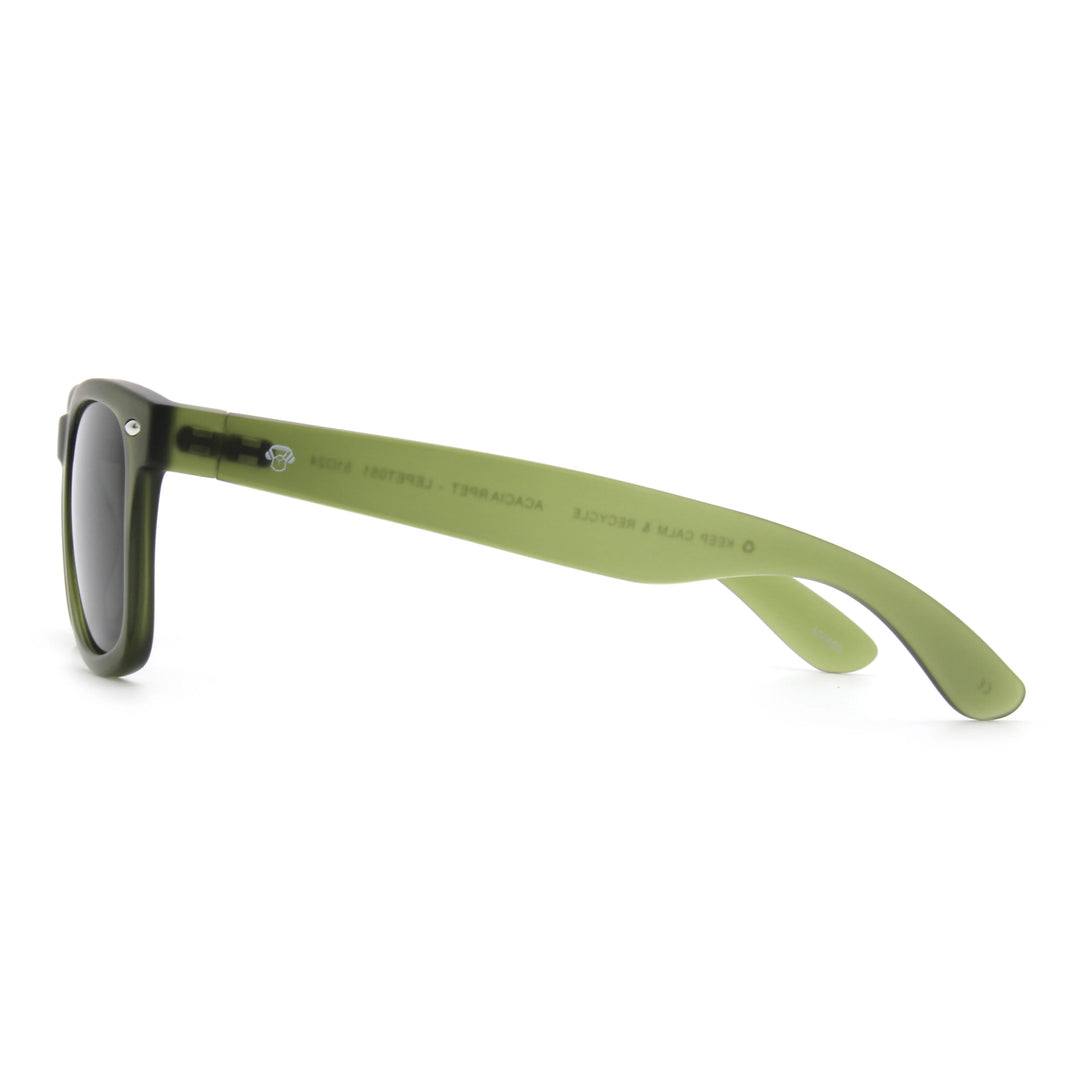 Acacia RPET Olive lentes de sol cristal G15 vista lateral unisex madera reciclada #color_g15