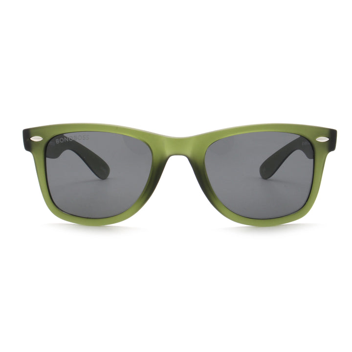 Acacia RPET Olive lentes de sol cristal Negro vista frontal unisex madera reciclada #color_negro