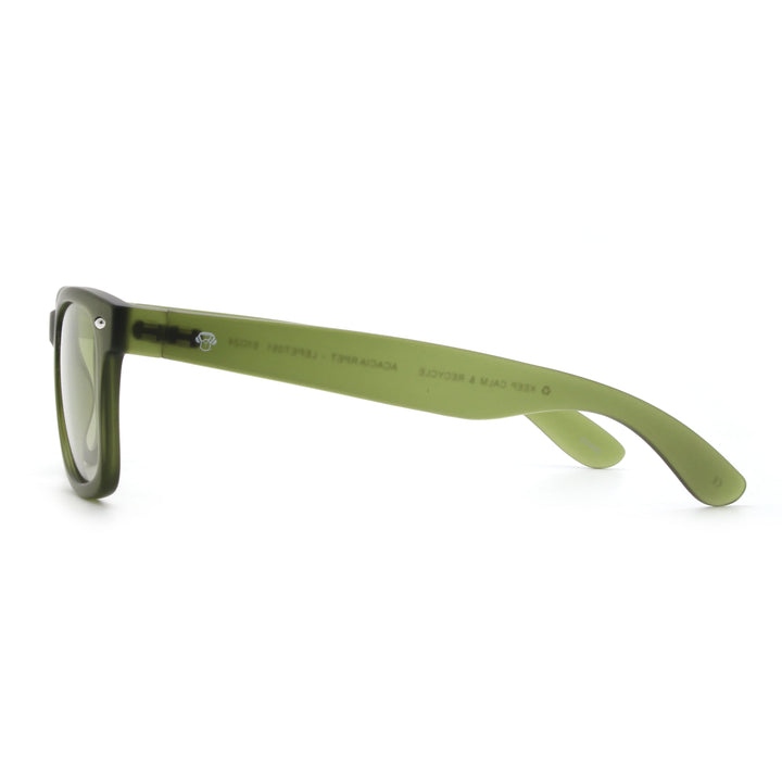 Acacia RPET Olive lentes de sol cristal Olive Light vista lateral unisex madera reciclada #color_olive-light