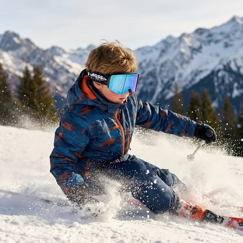 Bonoboss Antiparra Magnet Powder Talla S Azul - skier action descenso cordillera #editorial_lifestyle1 #color_azul