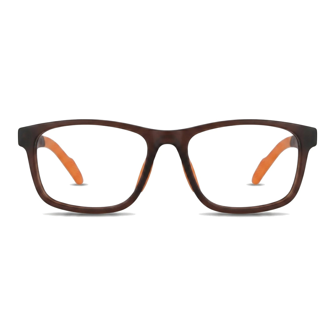 Lentes ópticos deportivos Bonoboss Bryant Naranjo vista frontal armazón TR90 básquetbol #editorial_frontal #color_naranjo