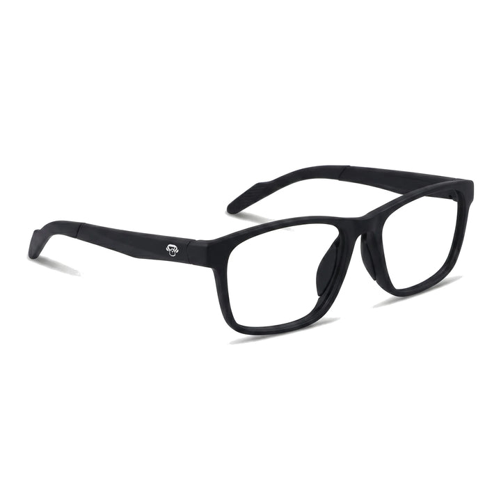 Lentes ópticos deportivos Bonoboss Bryant Negro vista tres cuartos armazón TR90 básquetbol #editorial_angulo45 #color_negro