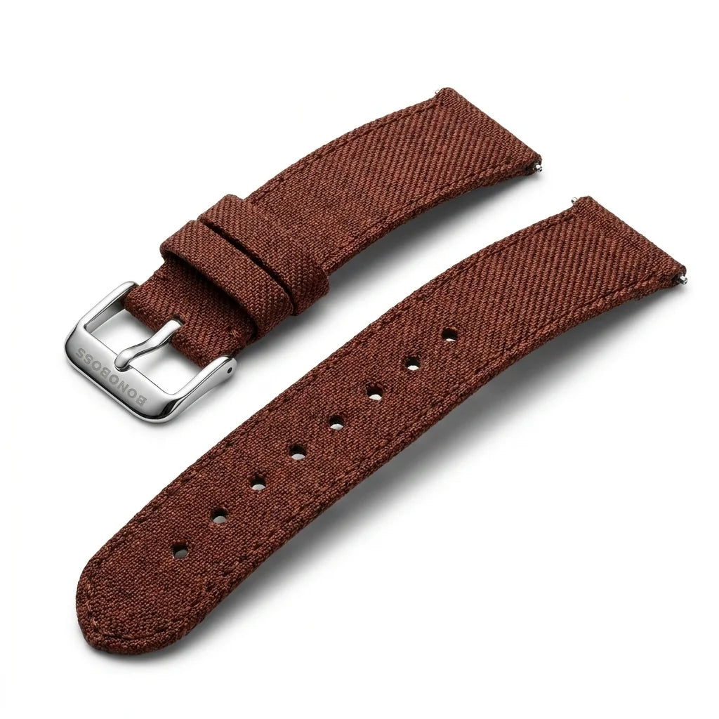 Bonoboss Correa Ultra Thin Nylon 22mm Cafe - vista 3/4 oblicua #editorial_wb_3qtr #color_cafe