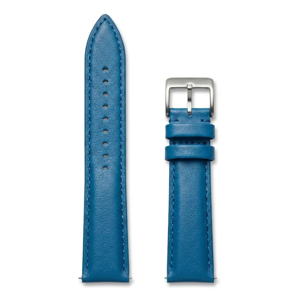 Bonoboss Correa Cuero Premium 22mm Blue - layout flat lay vista cenital #editorial_wb_canonical #color_blue