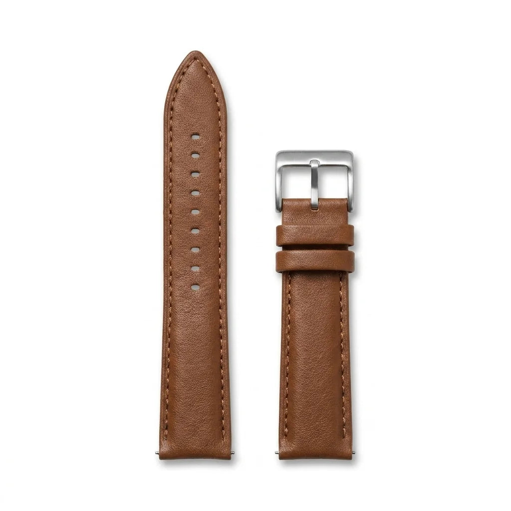 Bonoboss Correa Cuero Premium 22mm Brown - layout flat lay vista cenital #editorial_wb_canonical #color_brown