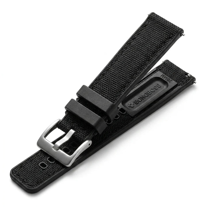 Bonoboss Correa Canvas + TPU 22mm Negro - vista 3/4 oblicua #editorial_wb_3qtr #color_negro