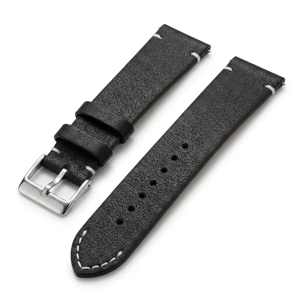 Bonoboss Correa Cuero Premium 22mm Negro - vista 3/4 oblicua #editorial_wb_3qtr #color_negro