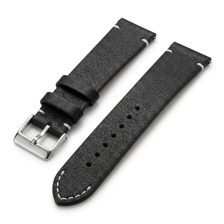 Bonoboss Correa Cuero Premium 22mm Negro - vista 3/4 oblicua #editorial_wb_3qtr #color_negro
