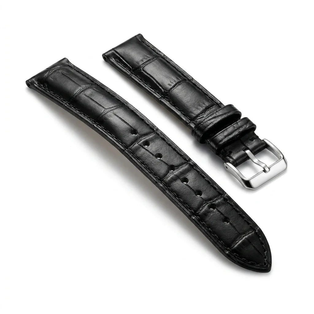 Bonoboss Correa Cuero Premium 22mm Negro - vista 3/4 oblicua #editorial_wb_3qtr #color_negro