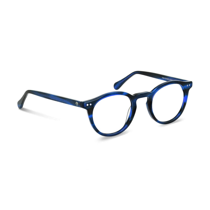 Fran Clip Sol armazón óptico azul vista frontal solo marco sin clip magnético #color_azul #foto_frontal