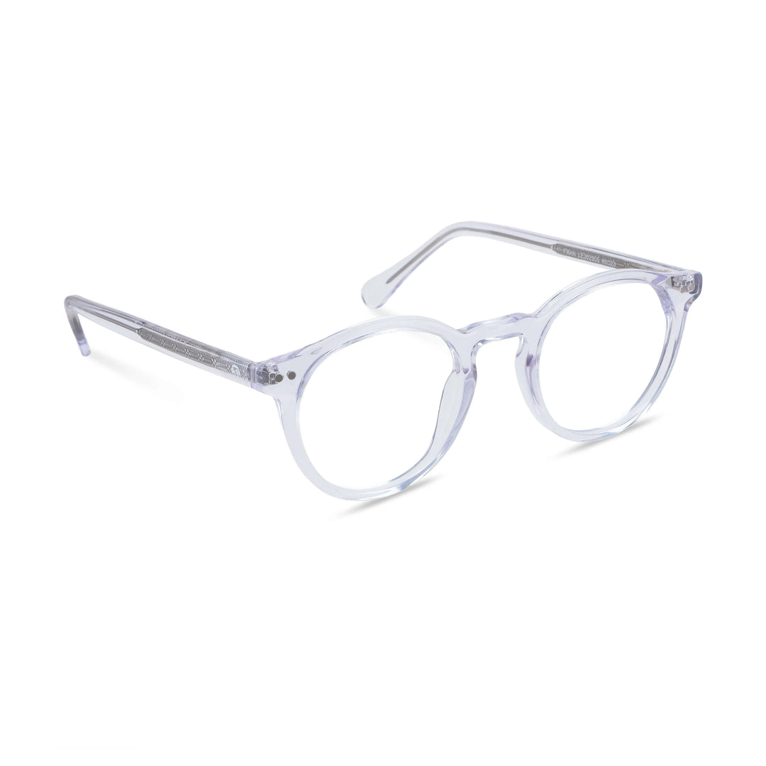 Fran Clip Sol armazón óptico transparente vista frontal solo marco sin clip magnético #color_transparente #foto_frontal
