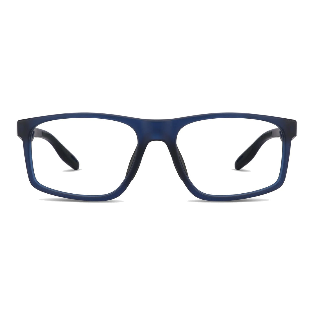 Lentes ópticos deportivos Bonoboss Jordan Azul vista frontal armazón rectangular #editorial_frontal #color_azul