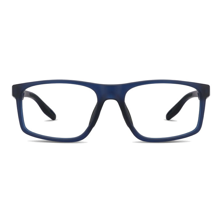 Lentes ópticos deportivos Bonoboss Jordan Azul vista frontal armazón rectangular #editorial_frontal #color_azul