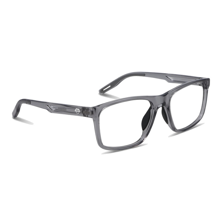 Lentes deportivos Bonoboss Jordan Gris vista tres cuartos, armazón TR90 para básquetbol #editorial_angulo45 #color_gris