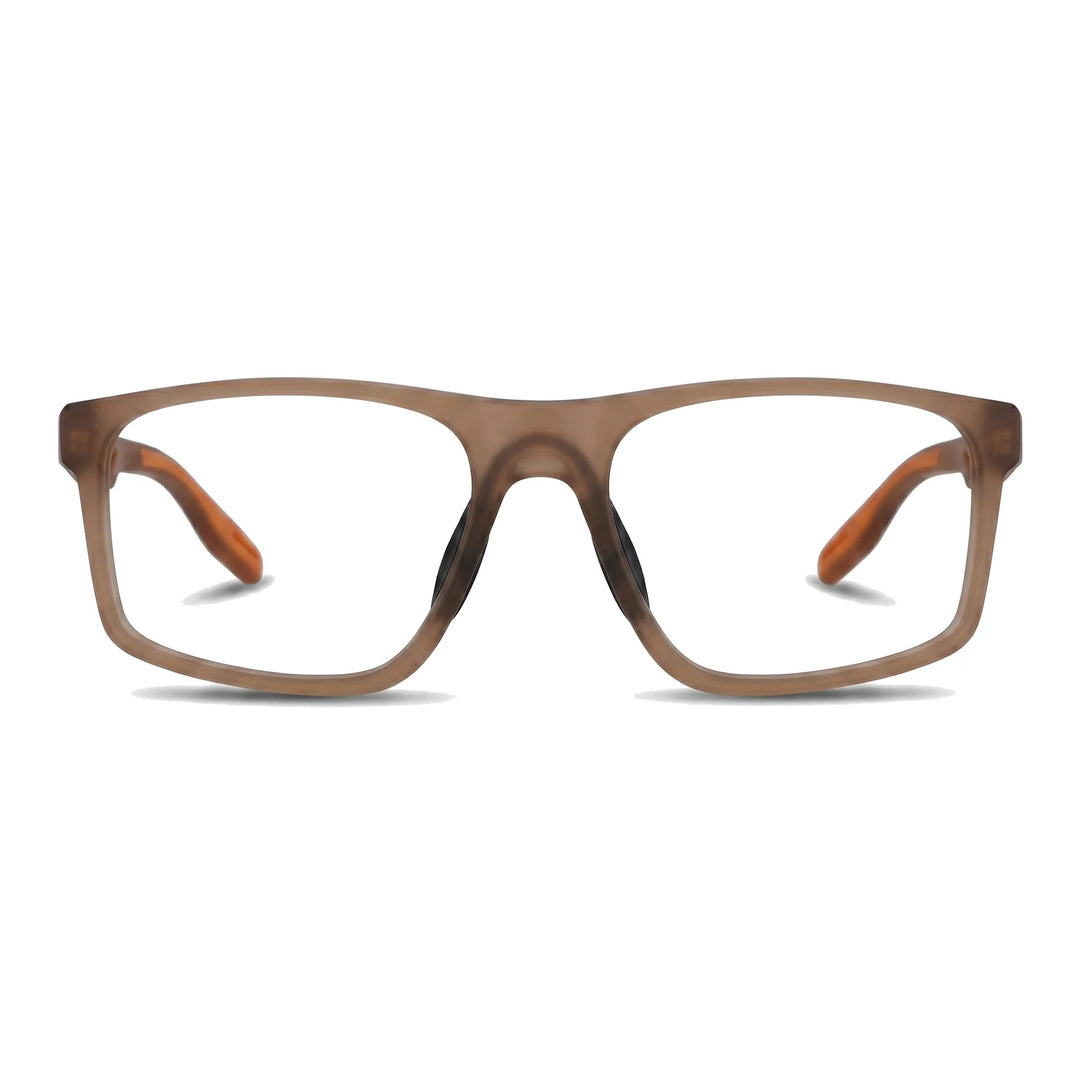 Lentes ópticos deportivos Bonoboss Jordan Naranjo vista frontal armazón rectangular #editorial_frontal #color_naranjo