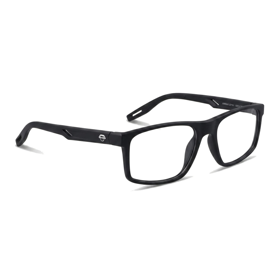 Lentes deportivos Bonoboss Jordan Negro vista tres cuartos, armazón TR90 para básquetbol #editorial_angulo45 #color_negro