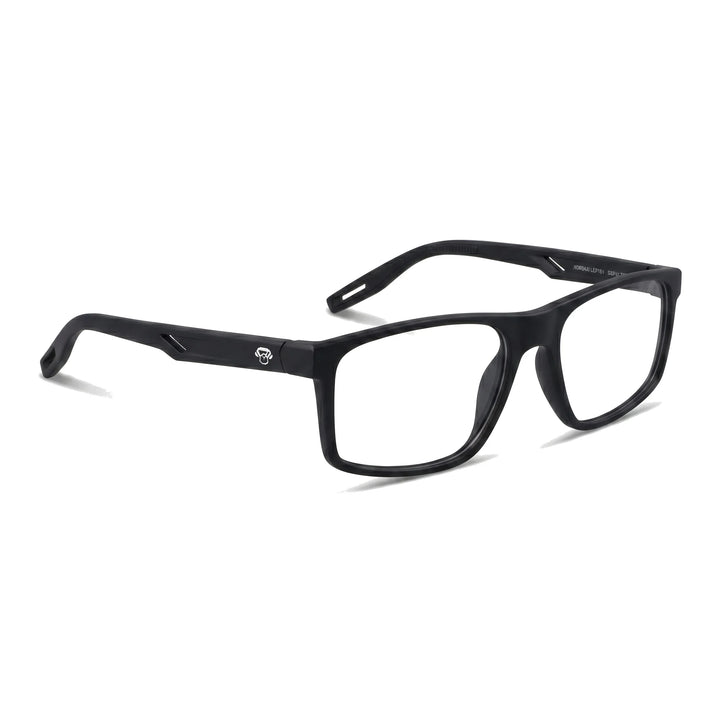Lentes deportivos Bonoboss Jordan Negro vista tres cuartos, armazón TR90 para básquetbol #editorial_angulo45 #color_negro