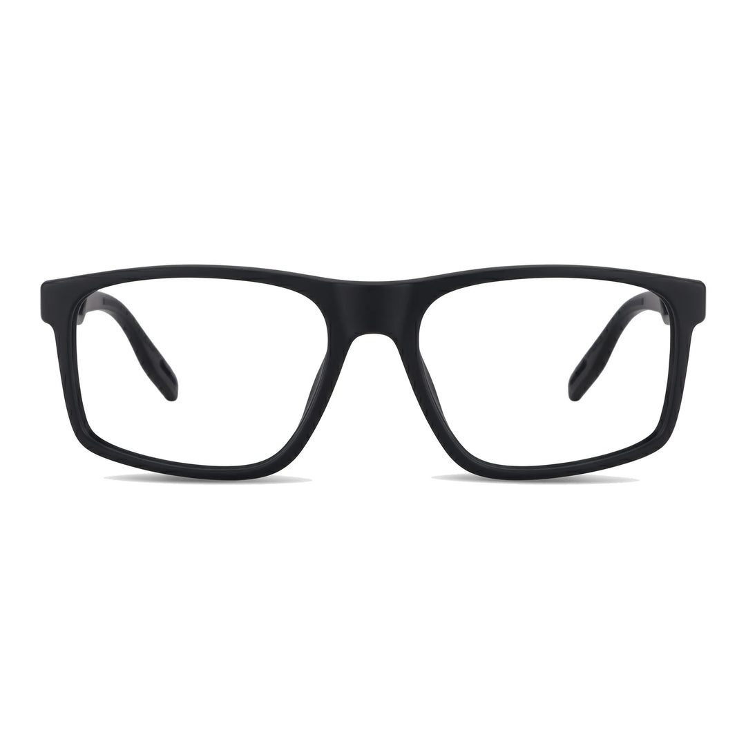 Lentes ópticos deportivos Bonoboss Jordan Negro vista frontal armazón rectangular #editorial_frontal #color_negro
