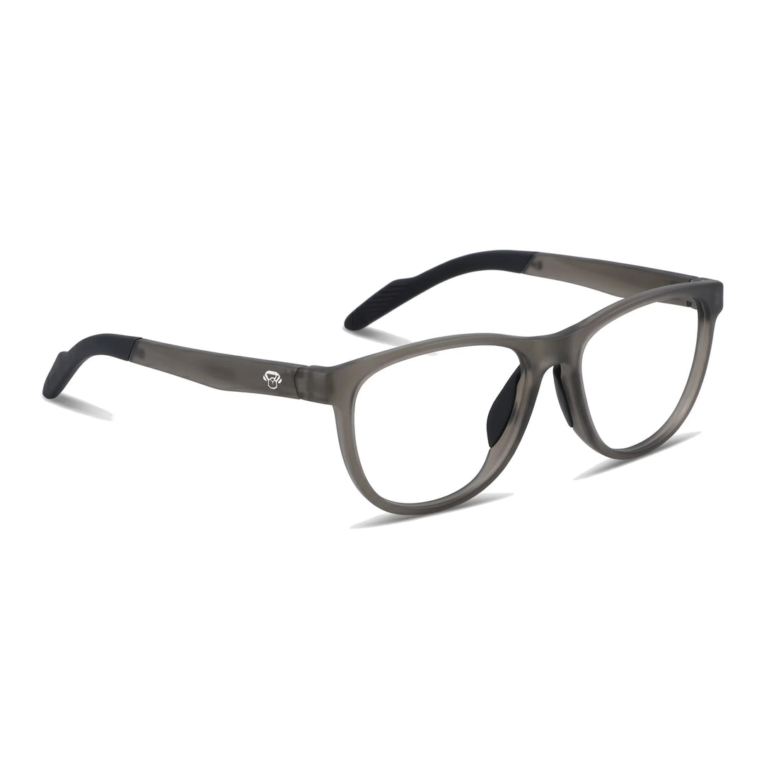Lentes ópticos Bonoboss Lewis Café vista tres cuartos armazón deportivo #editorial_angulo45 #color_cafe