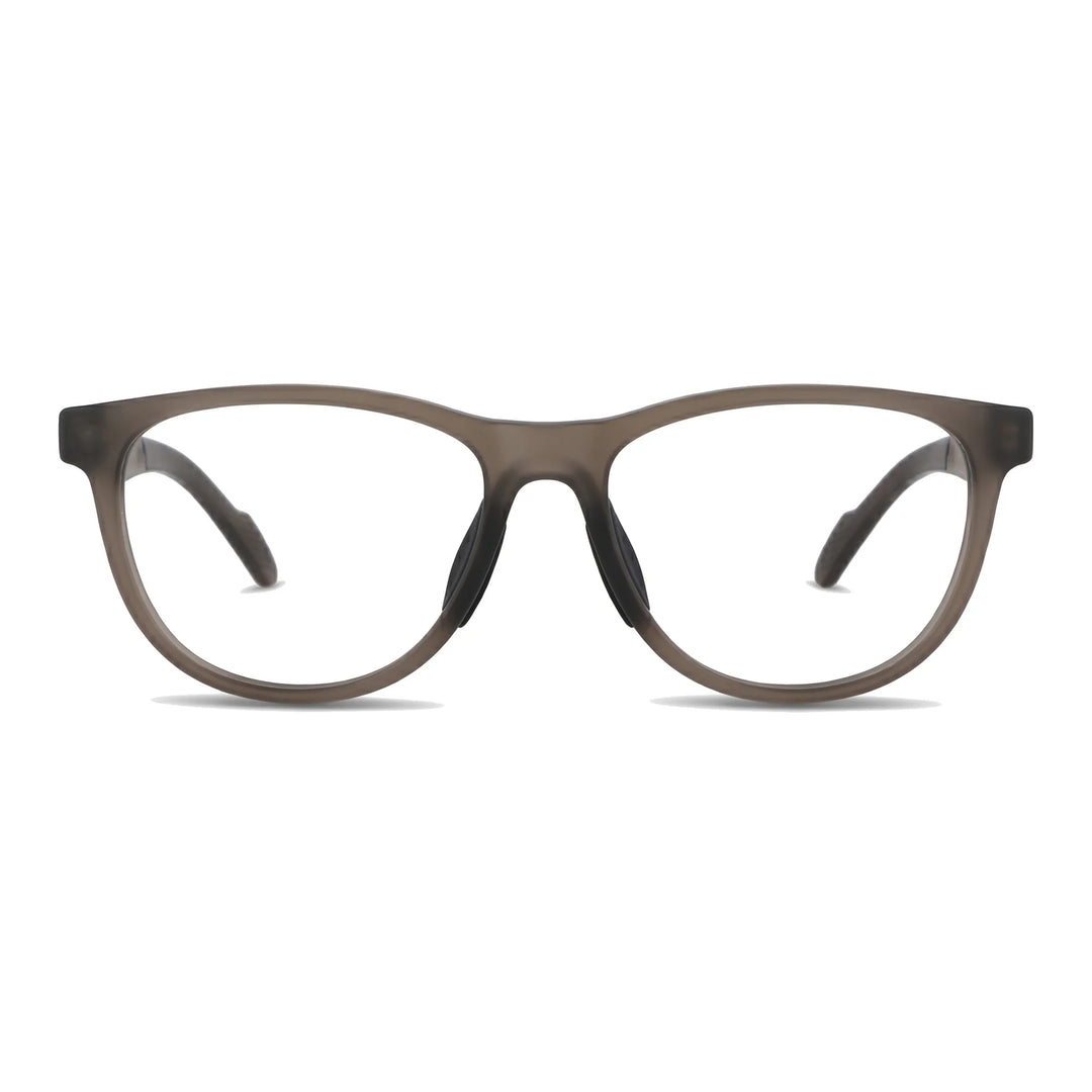 Lentes ópticos Bonoboss Lewis Café vista frontal armazón deportivo #editorial_frontal #color_cafe