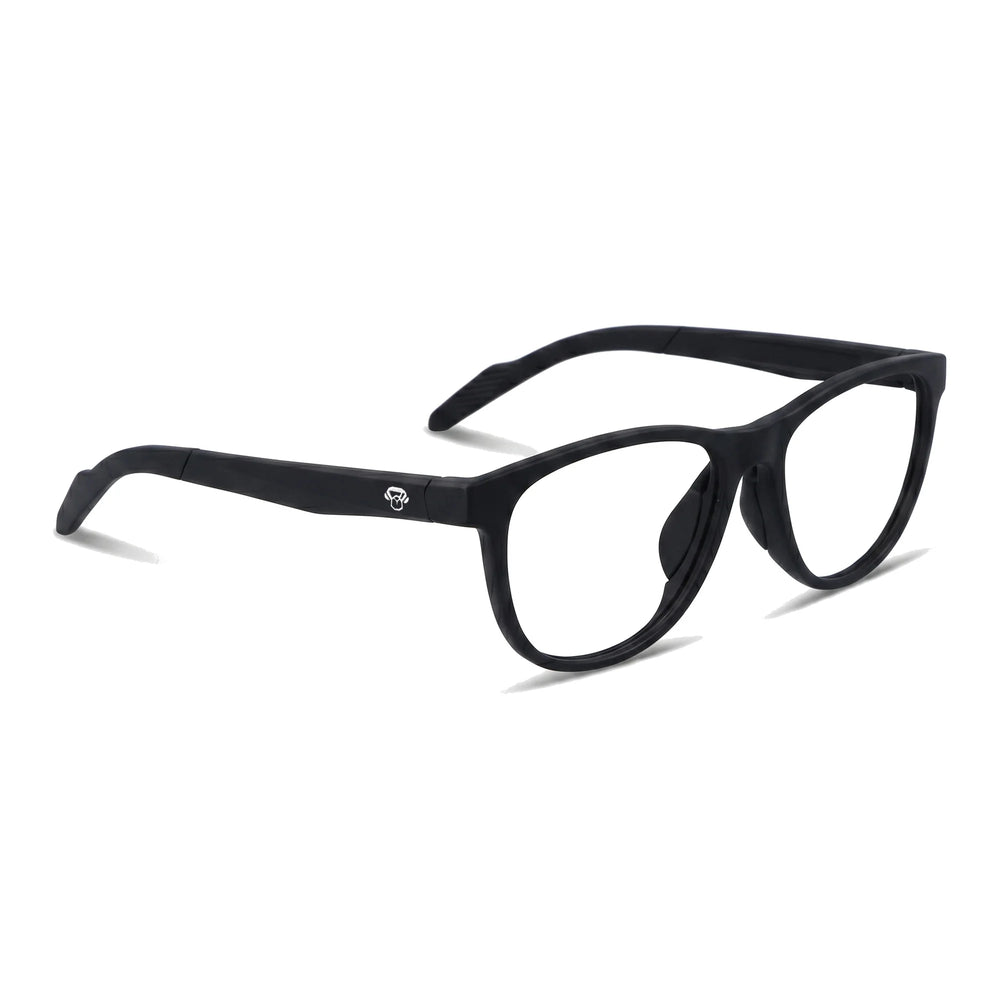 Lentes ópticos Bonoboss Lewis Negro vista tres cuartos armazón deportivo #editorial_angulo45 #color_negro