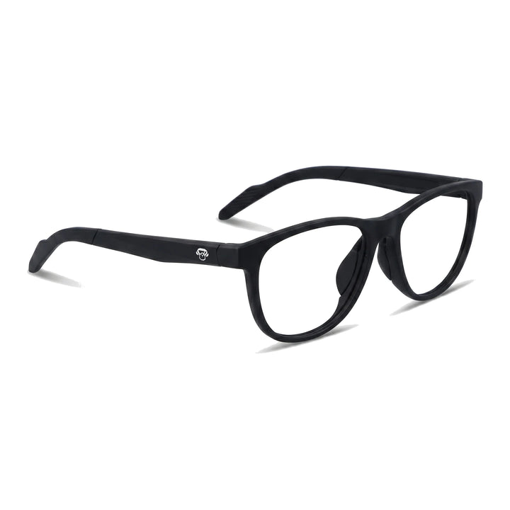 Lentes ópticos Bonoboss Lewis Negro vista tres cuartos armazón deportivo #editorial_angulo45 #color_negro