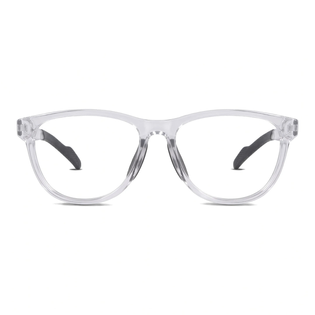 Lentes ópticos Bonoboss Lewis Transparente vista frontal armazón deportivo #editorial_frontal #color_transparente