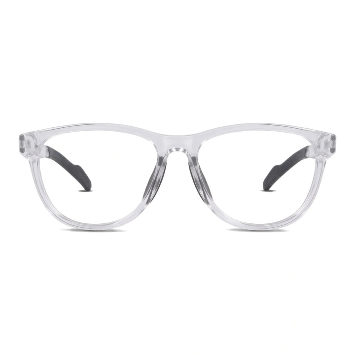 Lentes ópticos Bonoboss Lewis Transparente vista frontal armazón deportivo #editorial_frontal #color_transparente
