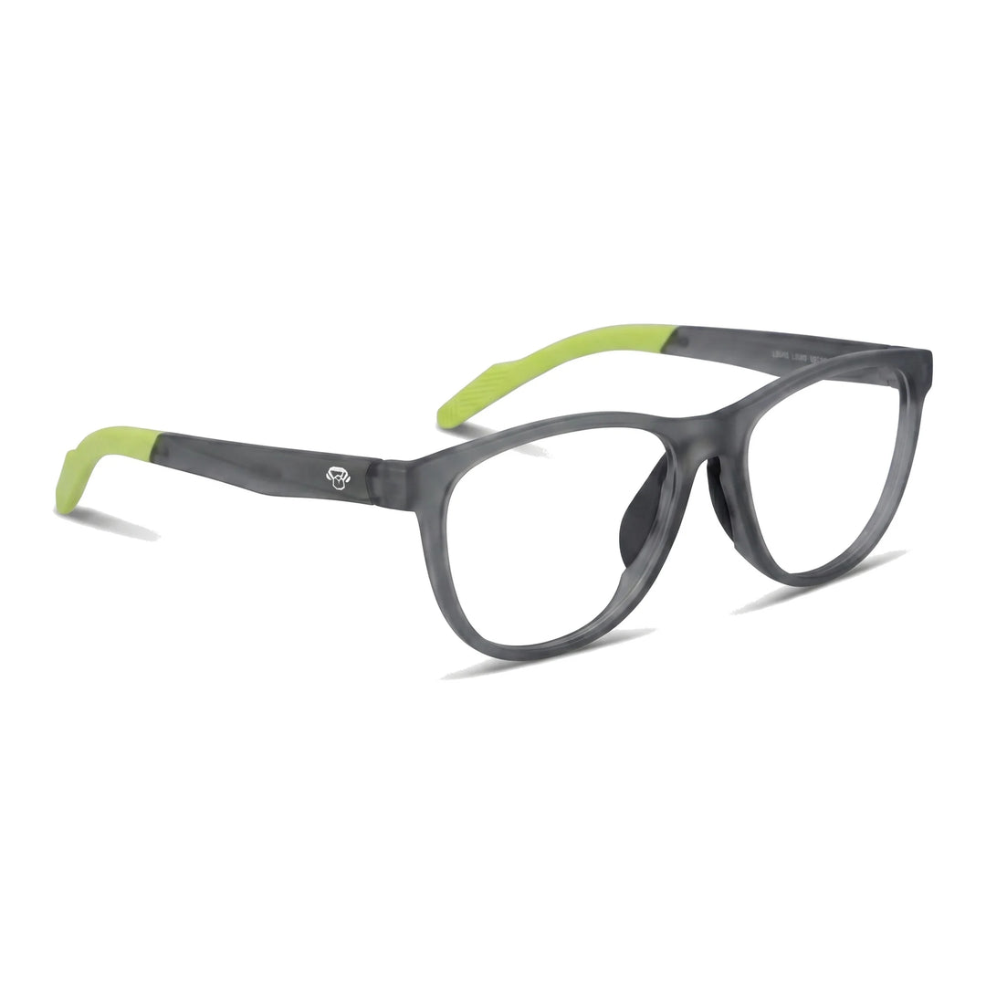 Lentes ópticos Bonoboss Lewis Verde vista tres cuartos armazón deportivo #editorial_angulo45 #color_verde
