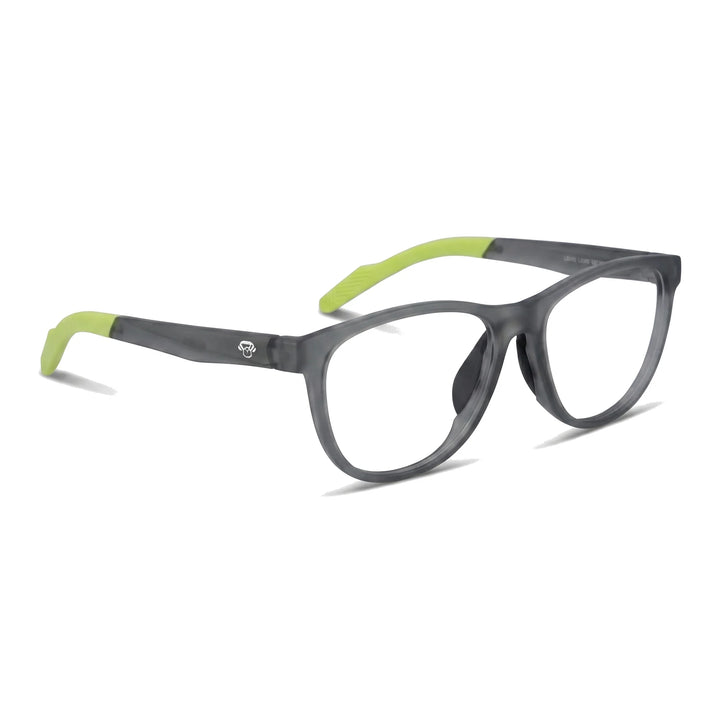 Lentes ópticos Bonoboss Lewis Verde vista tres cuartos armazón deportivo #editorial_angulo45 #color_verde