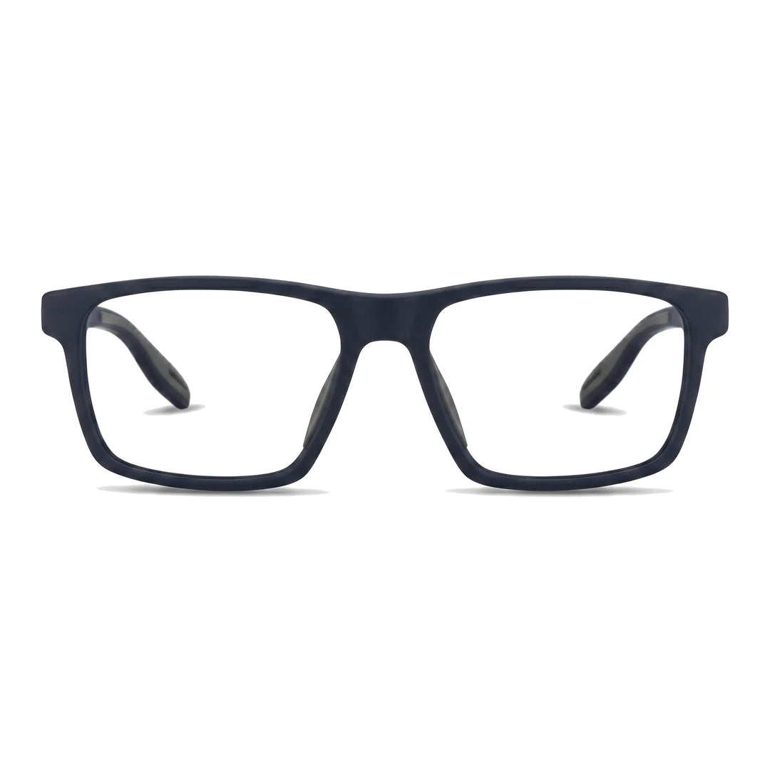 Lentes ópticos deportivos Bonoboss Senna Azul vista frontal armazón rectangular #editorial_frontal #color_azul