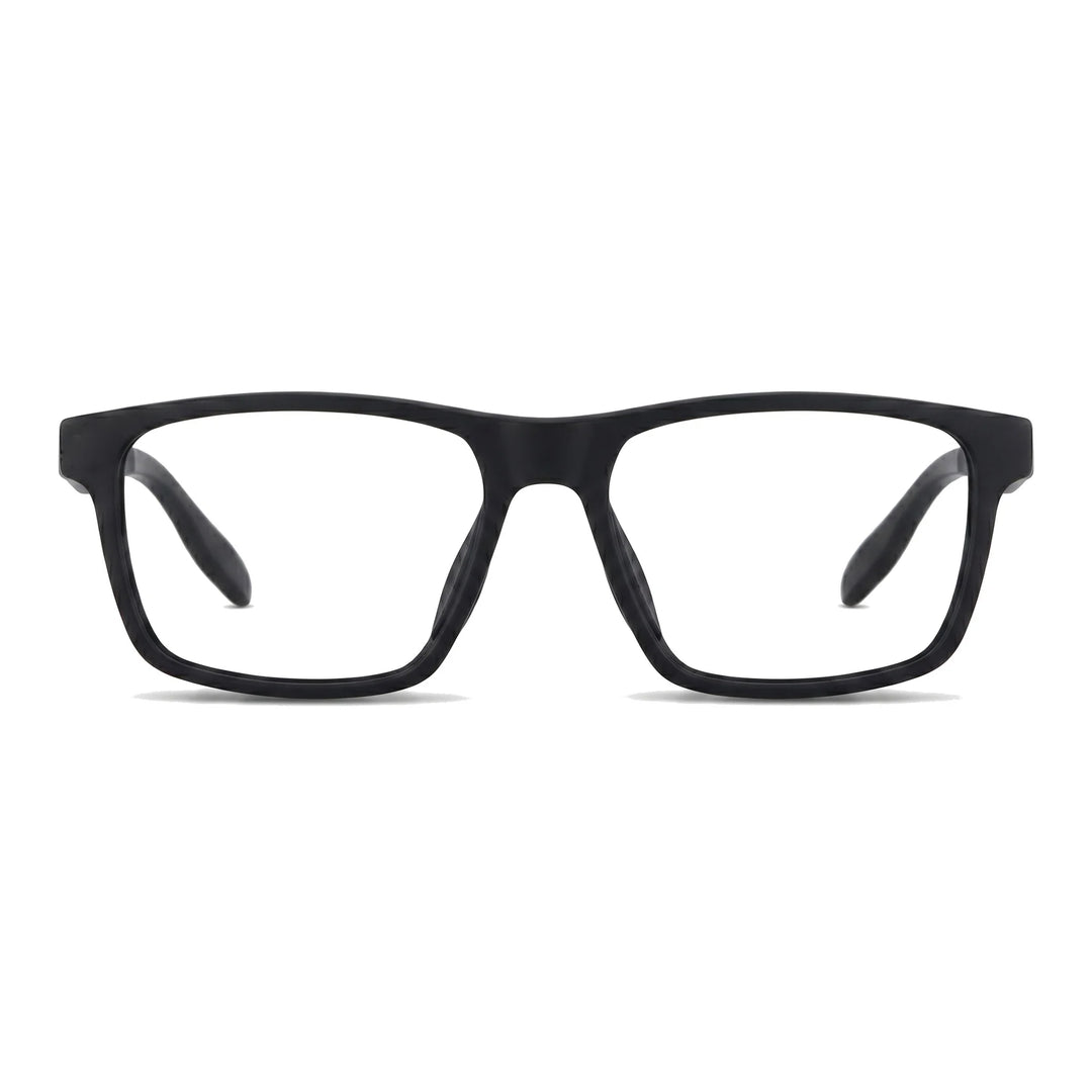 Lentes ópticos deportivos Bonoboss Senna Negro vista frontal armazón rectangular #editorial_frontal #color_negro
