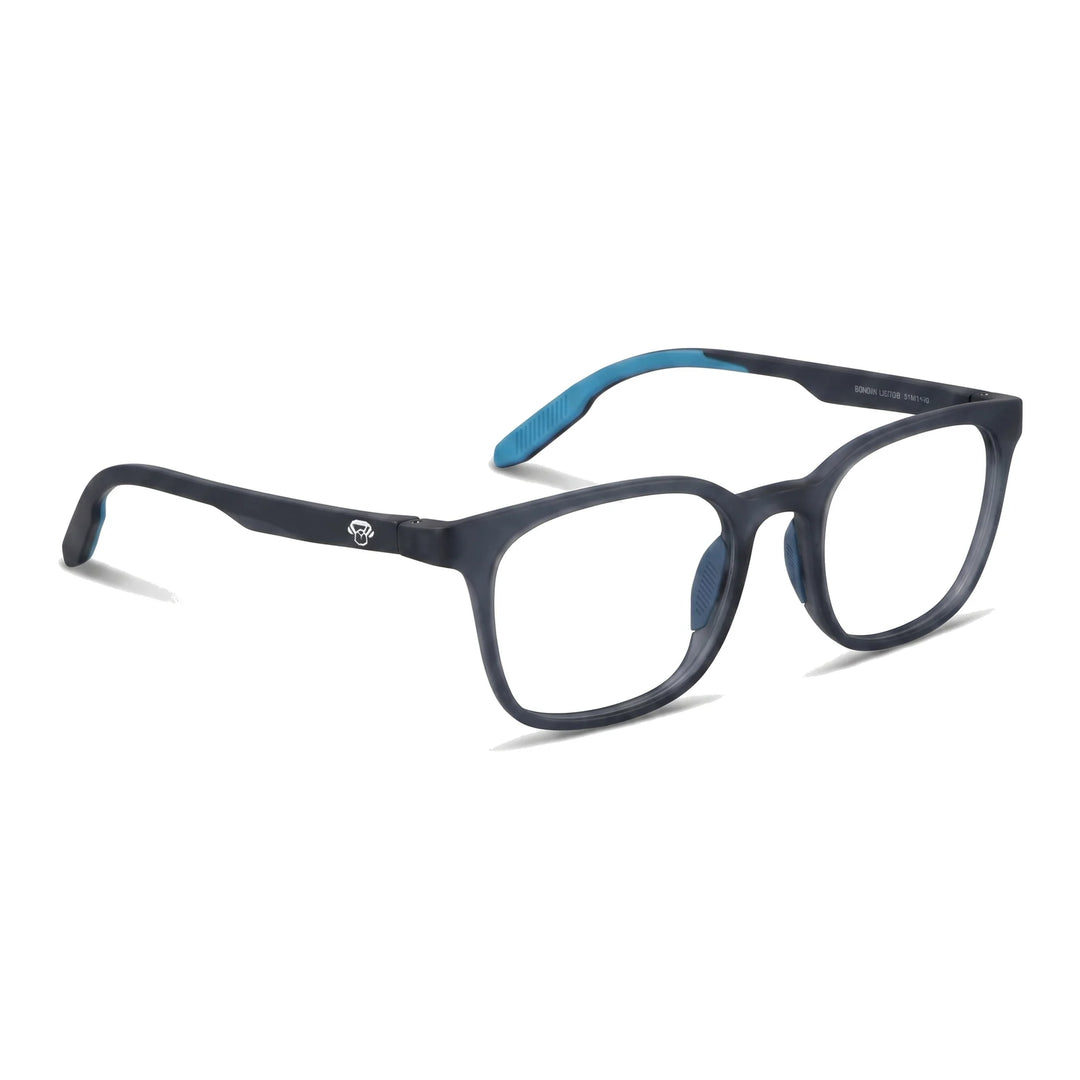 Lentes ópticos deportivos Bonoboss Serena Azul armazón con grip antideslizante vista angular #editorial_angulo45 #color_azul