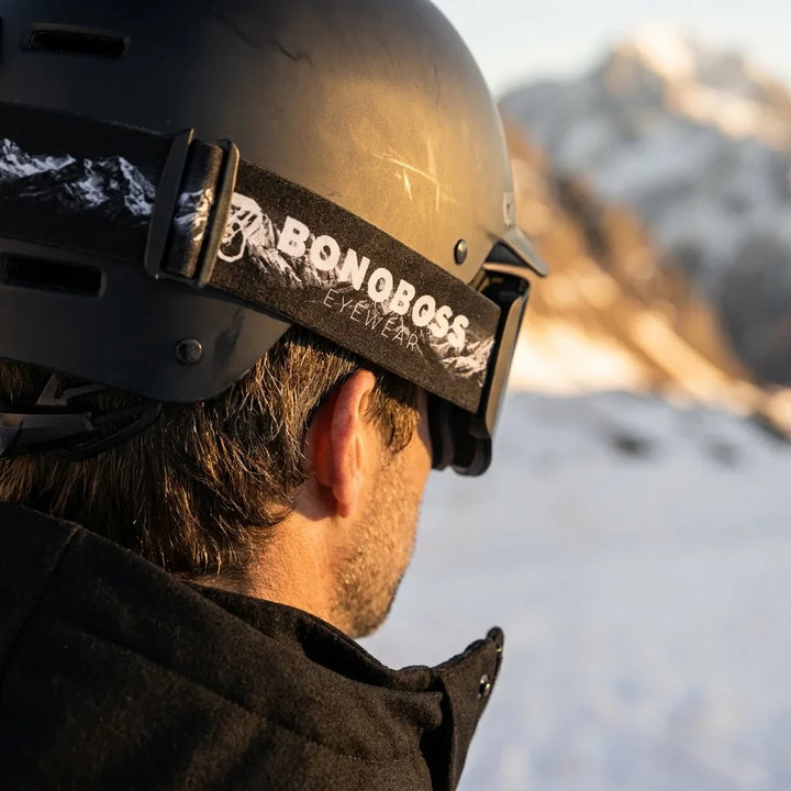 Bonoboss Strap Antiparra Powder Negro - strap puesto casco vista atras #editorial_lifestyle1 #color_negro
