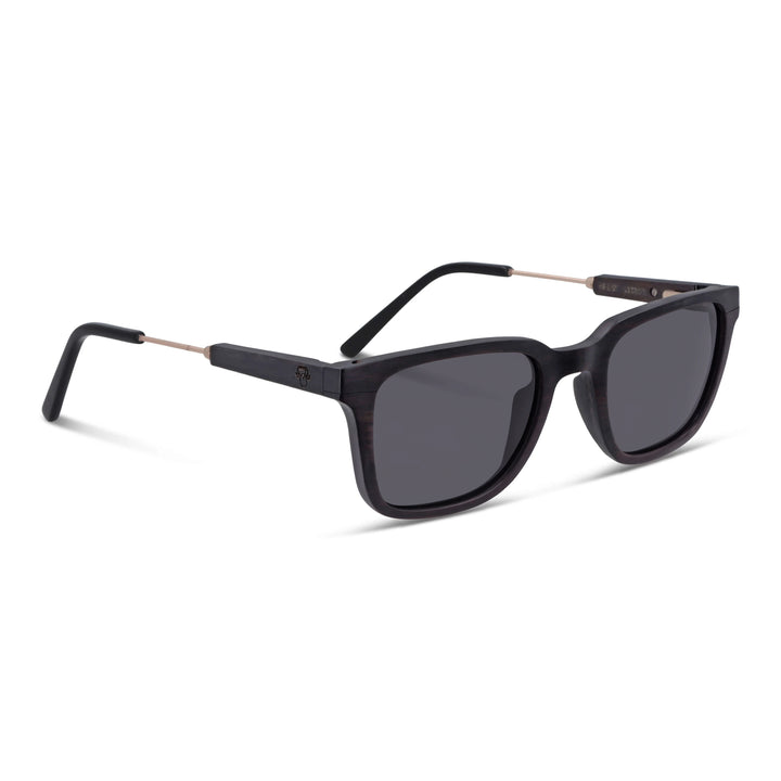 Lentes de sol Thanos Ébano Natural cristal negro vista tres cuartos madera de ébano natural unisex #color_negro
