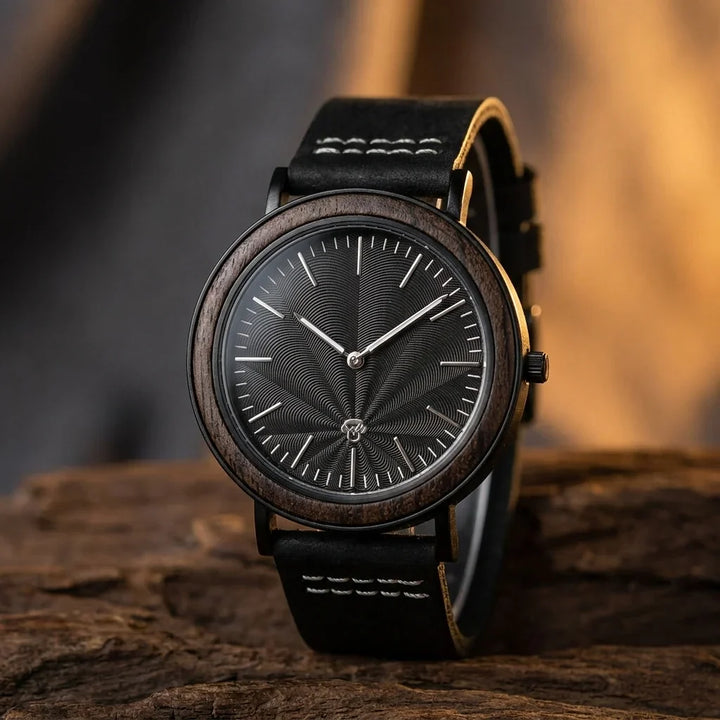 Bonoboss Toki Ébano BlackWave - macro dial luz dorada #editorial_ctx_macro_dial_gold #color_negro