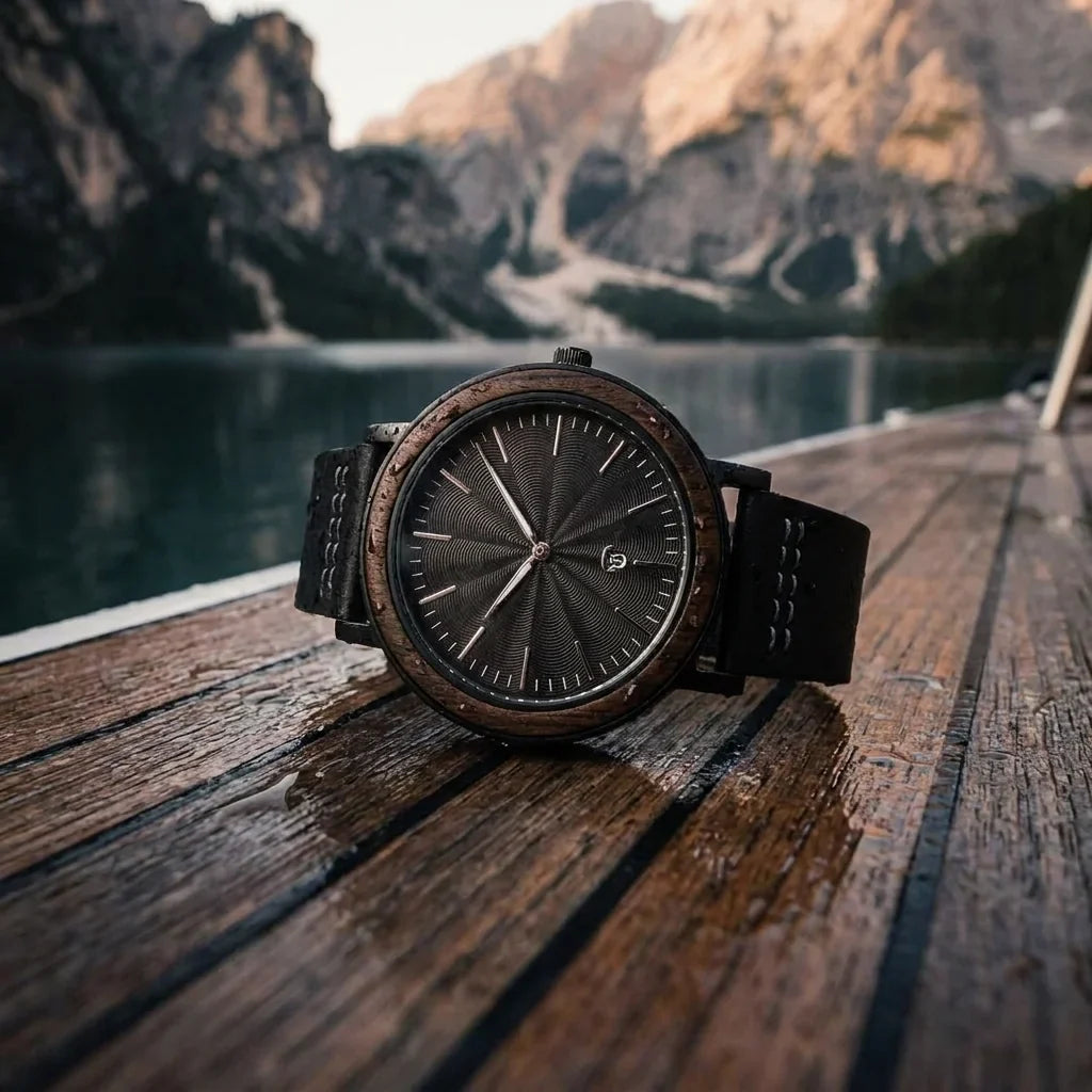 Bonoboss Toki Ébano BlackWave - reloj still life cubierta de teca lago #editorial_ctx_teak_deck #color_negro