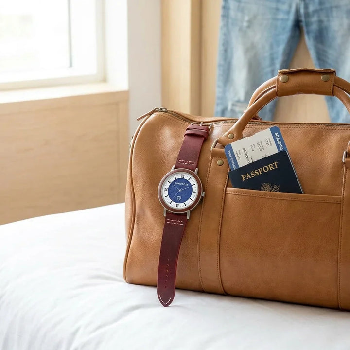 Bonoboss Toki Sándalo Jeans Cuero - reloj still life bolso de cuero de viaje #editorial_ctx_leather_duffel #color_rojo